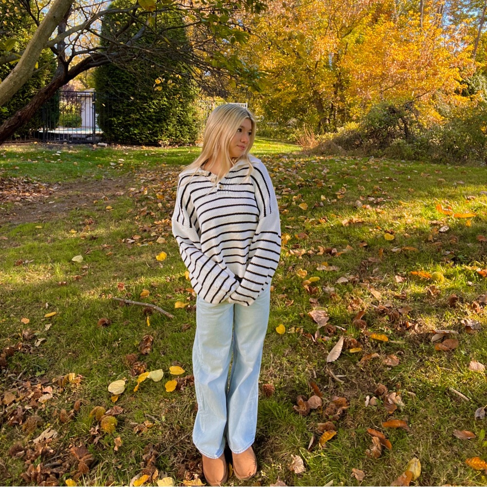 Striped Henley sweater - Picture 2 of 5